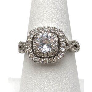 925 Ring Sterling Silver Cubic Zirconium Size 7 Cocktail